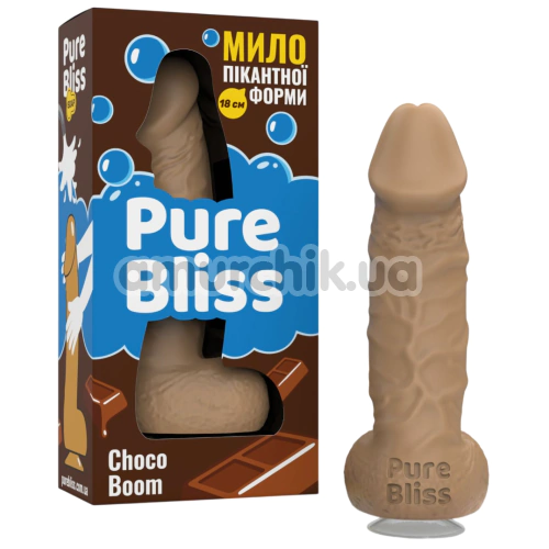 Мило у вигляді пеніса з присоскою Pure Bliss Big Choco Boom - шоколад, коричневе