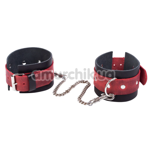 Фиксаторы для рук Whips Collection Crazy Horse Big, черно-красные - Фото №1