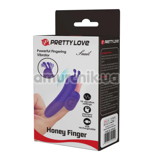 Вібратор на палець Pretty Love Snail Honey Finger, фіолетовий