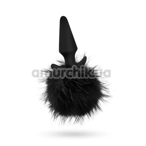 Анальна пробка Anal Adventures Platinum Rabbit Tail Plug, чорна