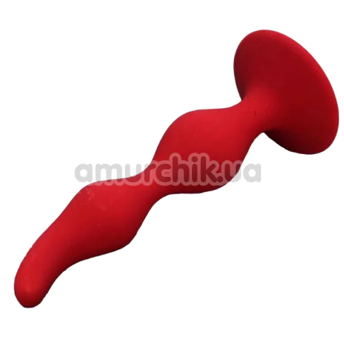 Анальная пробка Loveshop Silicone Wave Plug, красная