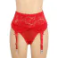 Комплект Star Night High Waisted Vintage Garter Set, красный: трусики-стринги + пояс для чулок - Фото №4