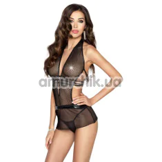 Комплект Passion Free Your Senses Maresol Chemise, чорний: пеньюар + трусики-стрінги - Фото №1