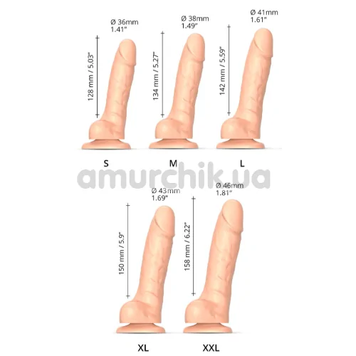 Фалоімітатор Strap-On-Me Sliding Skin Realistic Dildo XL, тілесний