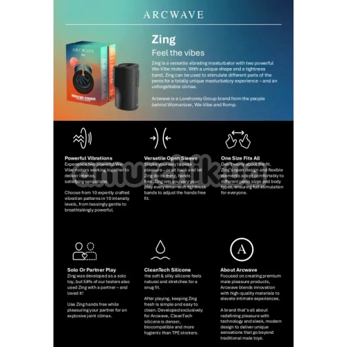 Мастурбатор с вибрацией Arcwave Zing, черный