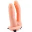 Двойной полый страпон с вибрацией Lovetoy Vibrating Unisex Double Penetrator, телесный - Фото №3