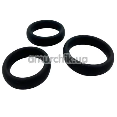 Набір з 3 ерекційних кілець Alive Sensual Pleasure Rings, чорний - Фото №1