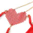 Комплект Star Night Hearts & Chains Set, червоний: бюстгальтер + трусики-стрінги - Фото №10