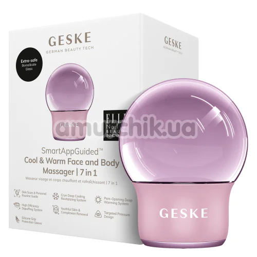 Масажер для обличчя та тіла Geske Cool & Warm Face and Body Massager 7 in 1, світло-рожевий
