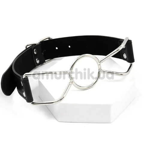 Кляп-кольцо DS Fetish Faux Leather, черный