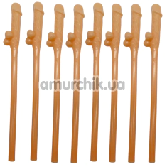 Трубочки для напоїв Funny Penis Straws - тілесні, 10 шт - Фото №1