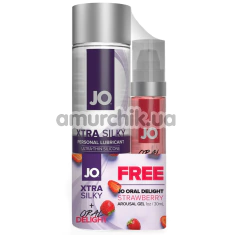 Набор лубрикантов GWP: JO Xtra Silky Silicone + Oral Delight Strawberry - Фото №1