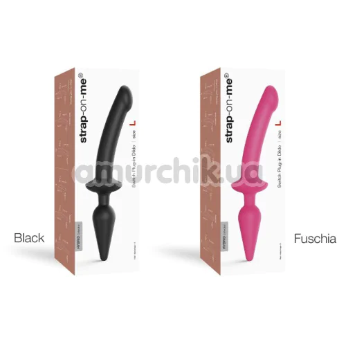 Фаллоимитатор с анальной пробкой Strap-On-Me Switch Plug-In Dildo L, розовый