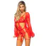 Комплект Leg Avenue All Romance Lace Teddy & Robe Set, красный: боди + пеньюар - Фото №1