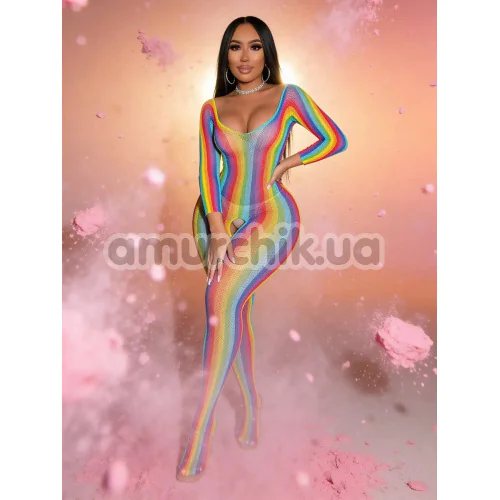 Комбинезон Star Night Sexy Rainbow Fishnet Bodystocking, разноцветный