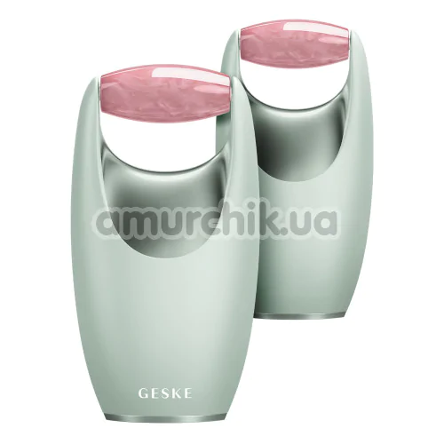 Роликовый массажер для лица Geske Rose Quartz Roller 5 in 1, зеленый
