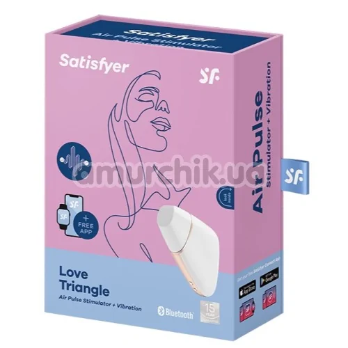 Симулятор орального сексу з вібрацією для жінок Satisfyer Love Triangle, білий