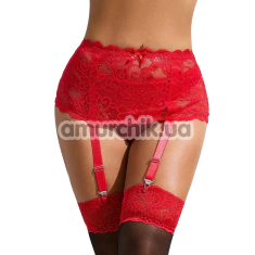 Комплект Star Night Lace Floral Set, червоний: пояс для панчіх + трусики-стрінги - Фото №1