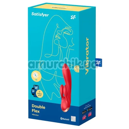 Вибратор Satisfyer Double Flex, красный