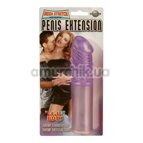 Насадка-подовжувач члена Mega Stretch Penis Extension фіолетова