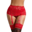Комплект Star Night Lace Floral Set, красный: пояс для чулок + трусики-стринги - Фото №1