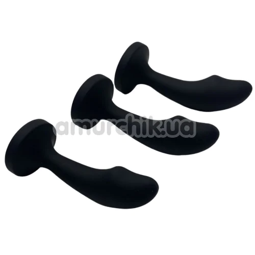 Набір анальних пробок з фіолетовим кристалом Diamond Anal Trainer Kit, чорний