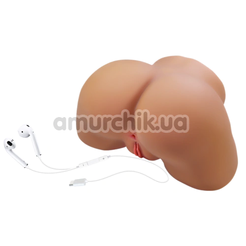 Искусственная вагина и анус с вибрацией Crazy Bull Ilana, телесная