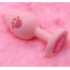 Анальная пробка с розовым кристаллом Alume Silicone Heart Paw Plug S, розовая - Фото №5