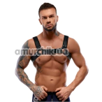 Портупея Zado Fetish Leather Chest Men Harness, черная - Фото №1