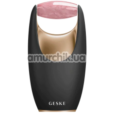 Роликовий масажер для обличчя Geske Rose Quartz Roller 5 in 1, чорно-золотий - Фото №1
