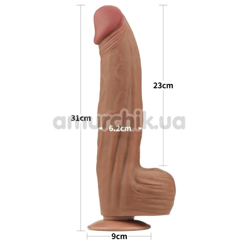 Фаллоимитатор Sliding-Skin Dual Layer Dong King Sized 12, светло-коричневый
