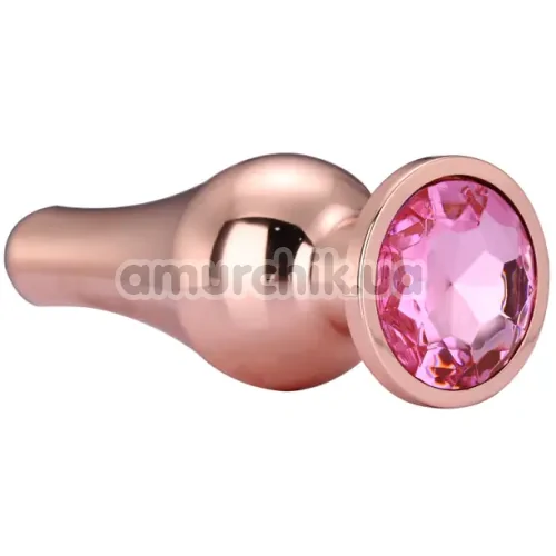 Анальная пробка с розовым кристаллом Gleaming Love Large Pleasure Plug, розовая