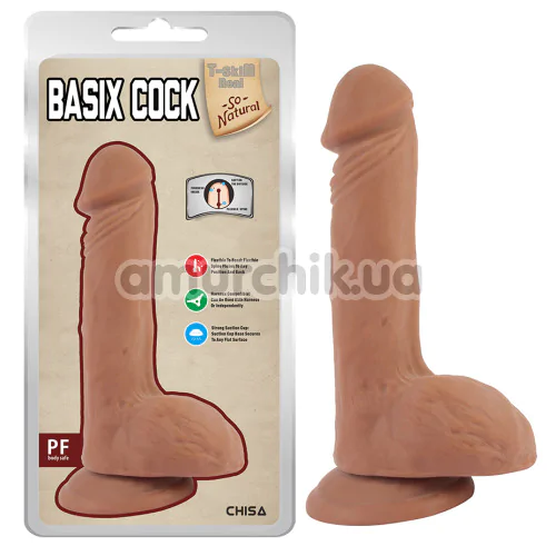 Фаллоимитатор T-skin ReaL BasiX Cock, светло-коричневый