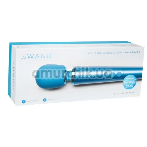 Универсальный вибромассажер Le Wand Petite Rechargeable Vibrating Massager, голубой
