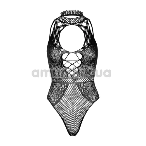 Боди Leg Avenue Net And Lace Halter Bodysuit, черное