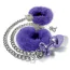 Анальная пробка с наручниками Nixie Metal Butt Plug & Fur Cuff Set, фиолетовая - Фото №1