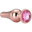 Анальная пробка с розовым кристаллом Gleaming Love Large Pleasure Plug, розовая - Фото №3
