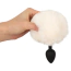 Анальна пробка з білим хвостиком Fluffy Tail Plug For Your Butt S, чорна - Фото №7