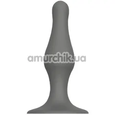 Анальная пробка Silicone Plug With Suction Cup 3, серая - Фото №1