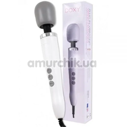 Універсальний вібромасажер Doxy Plug-In Vibrating Wand Massager, білий