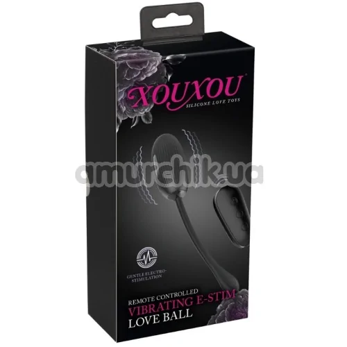 Виброяйцо с электростимуляцией XouXou Vibrating E-Stim Love Ball, черное