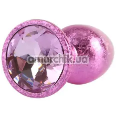 Анальна пробка з рожевим кристалом Matrix Mont Nebula Pink Gem Metal Plug S, рожева - Фото №1