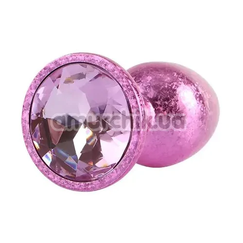 Анальная пробка с розовым кристаллом Matrix Mont Nebula Pink Gem Metal Plug S, розовая - Фото №1