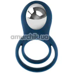 Виброкольцо для члена Boners Vibrating Double Cock Ring, синее - Фото №1