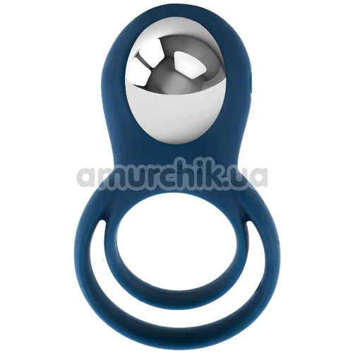 Виброкольцо для члена Boners Vibrating Double Cock Ring, синее - Фото №1