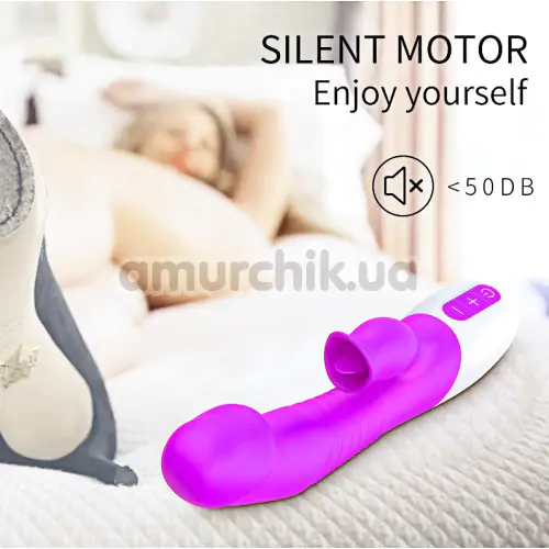 Вібратор з підігрівом FoxShow Silicone Heating Vibrator, фіолетовий