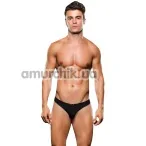 Трусы-стринги мужские Microfiber Waflle Low-Rise Thong, черные - Фото №1