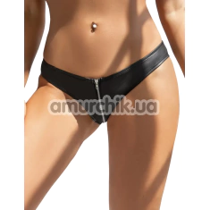Трусики Star Night Wetlook Zipper Panties, чорні - Фото №1