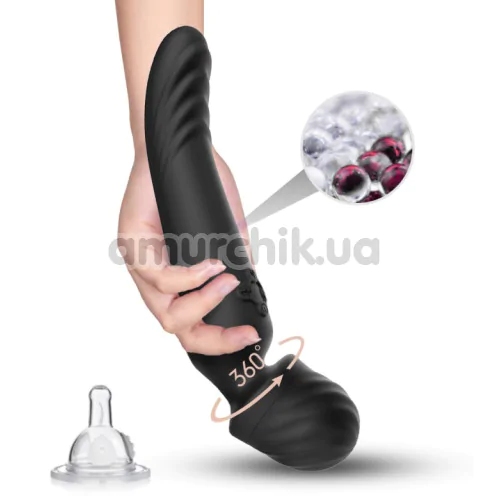Універсальний вібромасажер з підігрівом Rabbit Massager, чорний