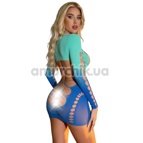 Платье Star Night Sexy Invitation Mini Dress, бирюзово-синее